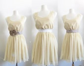 Soft spring sunshine: Rustic wedding country chic pale yellow bridesmaid dress