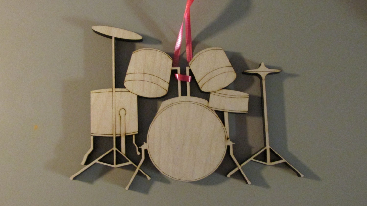 Laser cut and engraved wooden Drum Set