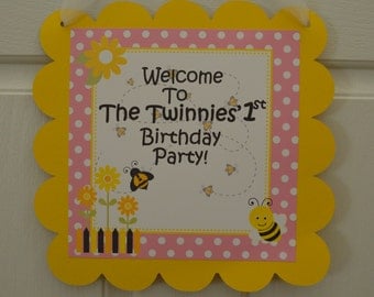 Bumble Bee Birthday Door Sign - Bee Party - Bumble Bee Party