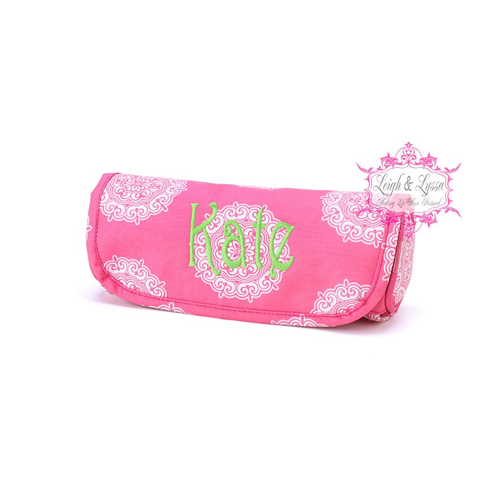 Monogrammed Jewelry Case Travel Jewelry Roll Personalized