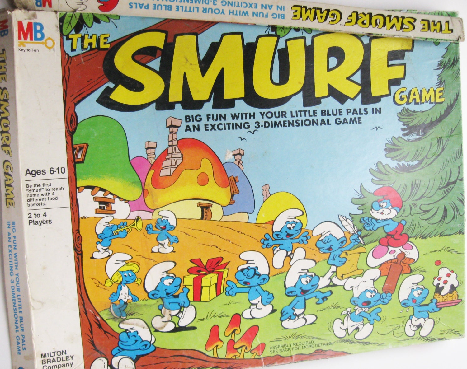 Vintage Board Game Smurf Game Milton Bradley 1981