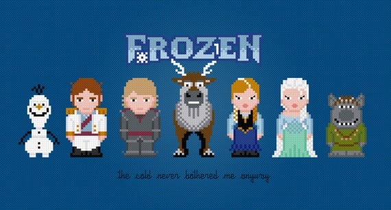 Frozen Movie Characters - Digital PDF Cross Stitch Pattern