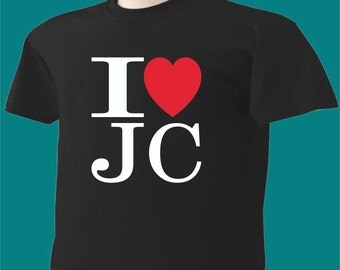Christian T-Shirt I Love Jesus Christ Heart JC
