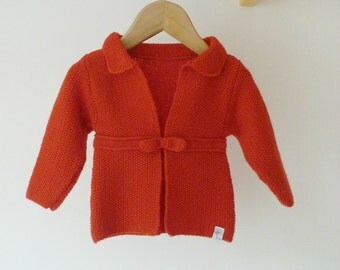 Hand knit baby cardigan / hand knit baby sweater / hand knit baby ...