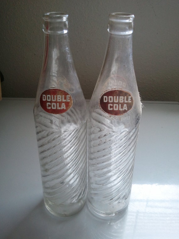 Items similar to 2 Vintage Double Cola Bottles on Etsy