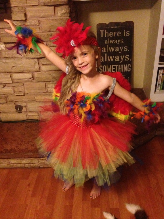 Girls Parrot Costume Tutu