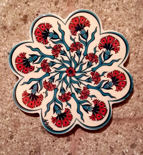 Hand Made Ceramic Trivet / Hot Plate / Ceramic Tile / by Turqu50