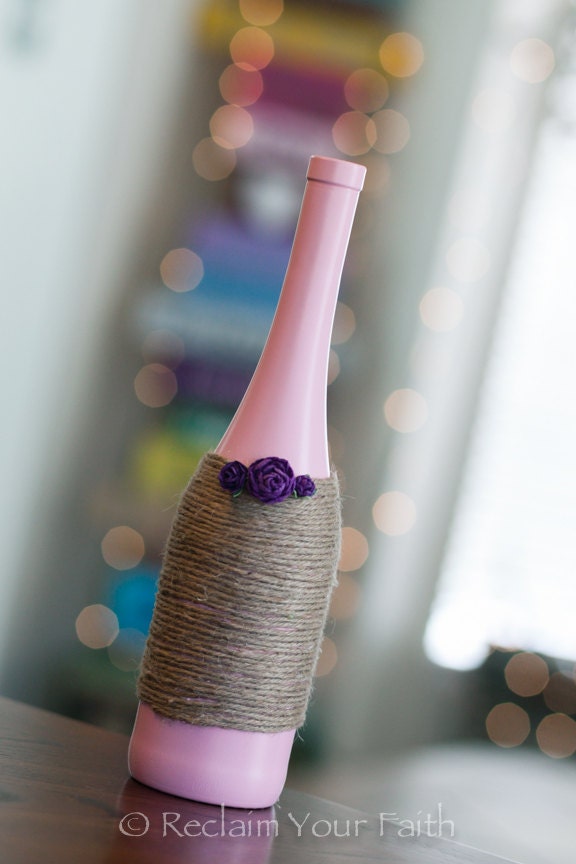 Light pink wine bottle