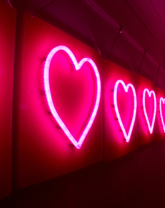 Items similar to LED Neon  Pink  Heart with Dimmer on Etsy