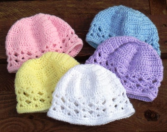 New Born Baby Crochet Hats, Baby Crochet Hats, Baby Beanie Hats, Infant ...