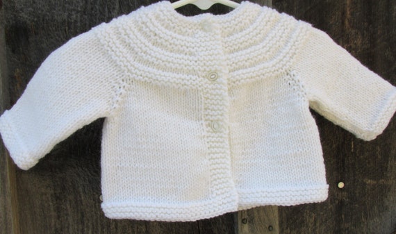 White Baby Sweater by KingstonAlpacaKnits on Etsy