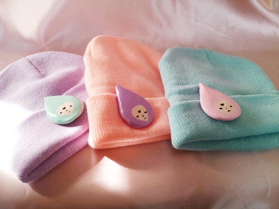 Kawaii Raindrop baby pastel beanie