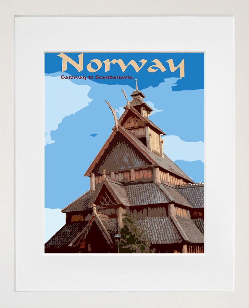 Norway Travel Print Poster Norwegian Wall Art zt165