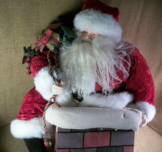 large christmas decoration santa claus entering the by large christmas decoration santa claus entering the by