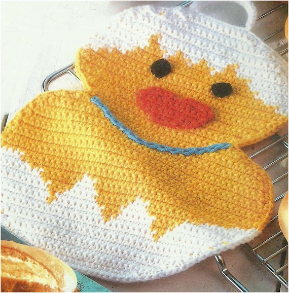 PDF files for relizzare a potholder "Chick", to crochet.