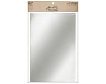 Tim Holtz Idea-ology Mirrored Sheets, Mirrored Sheets Paper, Silver Mirror Sheet, Mixed Media Paper, Altered Art Mirror Paper