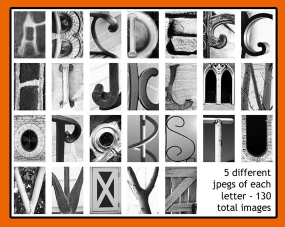 Alphabet photography DOWNLOAD DIY by AlphabetDownloads on Etsy
