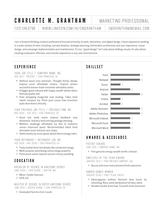 Resume template two columns