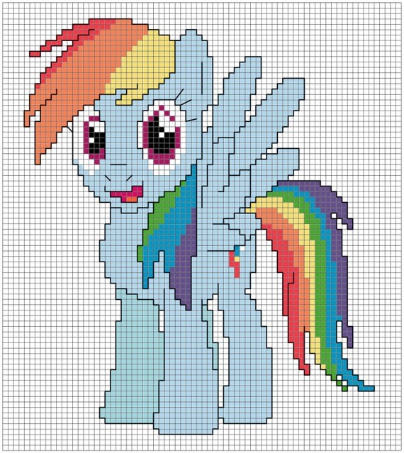 Items similar to My Little Pony Rainbow Dash Cross-stitch ...