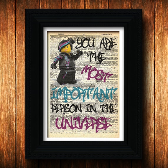 Lego Movie Wyldstyle poster Lego quote by OnceUponAWallStudio