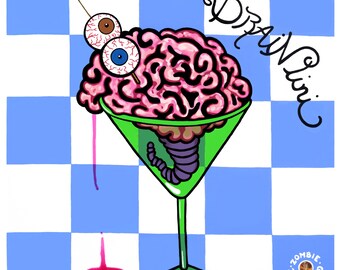 Framed Brain-tini Print