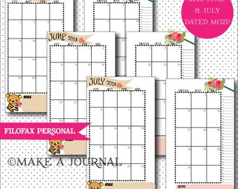 Filofax personal printable month on 2 pages- Rilakkuma summer themed ...