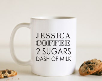 What's In Your Coffee Mug, Custom Coffee Mug, Unique Gift Idea, Typography Coffee Mug, Gift for Her, Gift for Him, Coffee Lover Gift