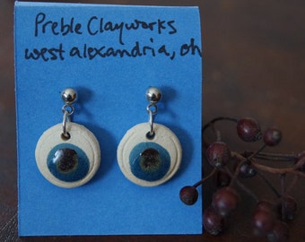 Ceramic post earrings include indigenous clay