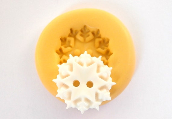 Snowflake Button Mold Mould Resin Clay Fondant Wax Soap Fimo Flexible Silicone Mold