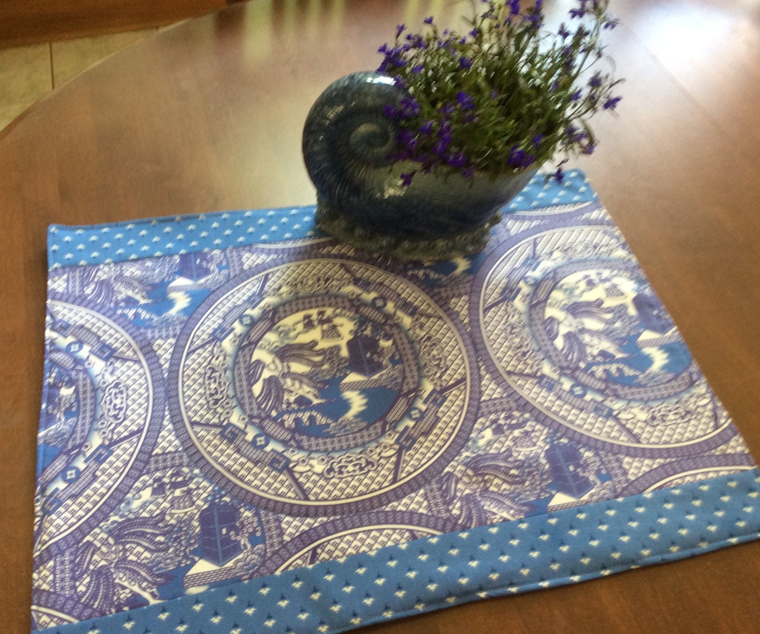 Six Dr.Who Placemats Blue Willow Pattern 19 by FeathersAndFantasy