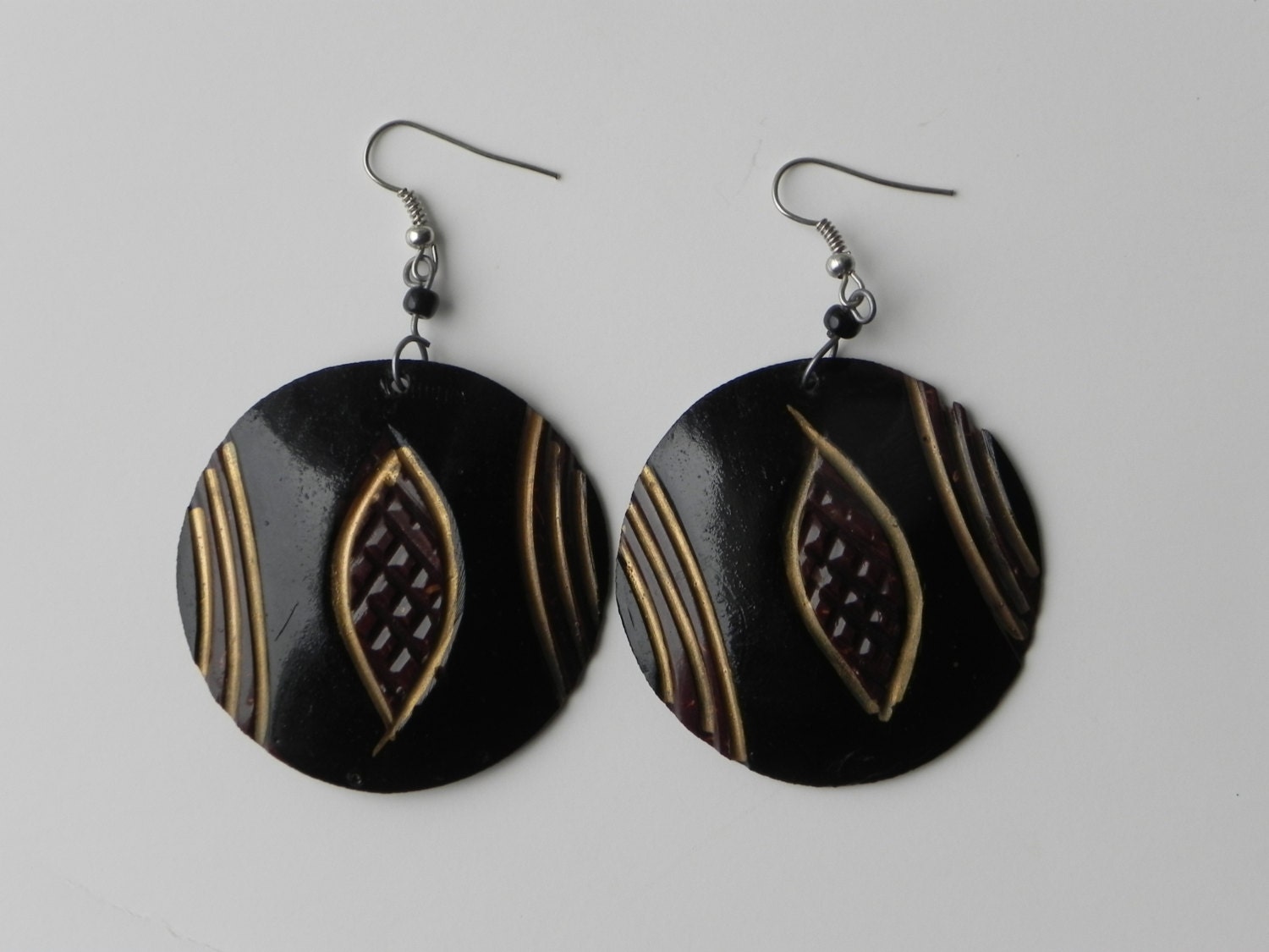 African Coconut Shell Earrings