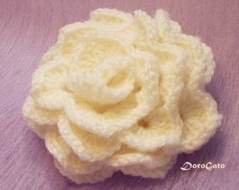 Easy Crochet Flower Pattern, Brooch Pattern, Rose Crochet Tutorial, Step By Step Pattern, Flower Pattern, DIY, Instant Download /5002/