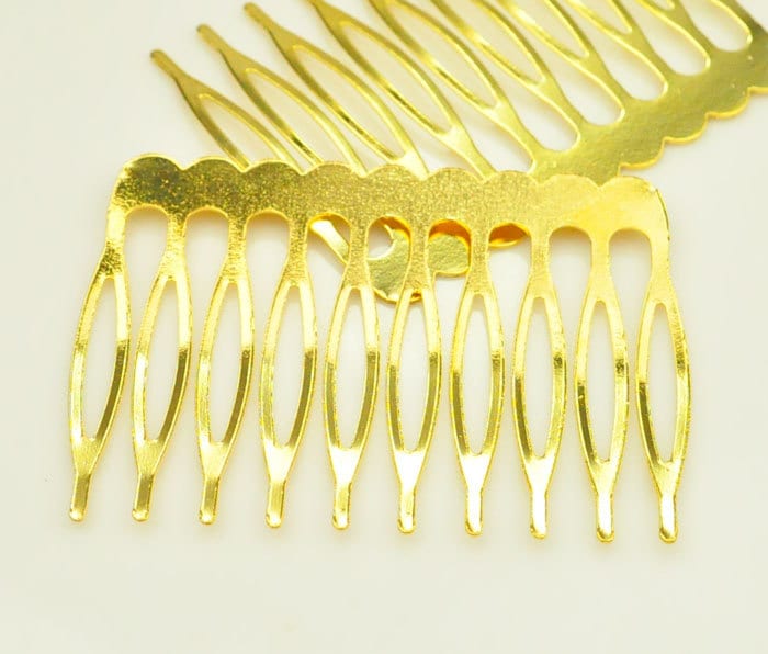 50PCS 53x39mm Gold Plated Hair Combs by goodaccessories1 on Etsy
