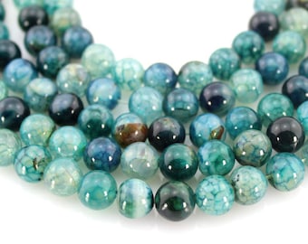 8mm Green Agate Beads,Full Strand,Agate Beads ,Round Agate Beads,Gemstone Beads---about 48 Pieces---15inches--BA011