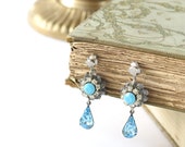 Bridal Earrings , Wedding Jewelry , Bridal Turquoise Lace Earrings , Wedding Earrings By Talila Korolker Bridal Earrings , Wedding Jewelry , Bridal Turquoise Lace Earrings , Wedding Earrings By Talila Korolker