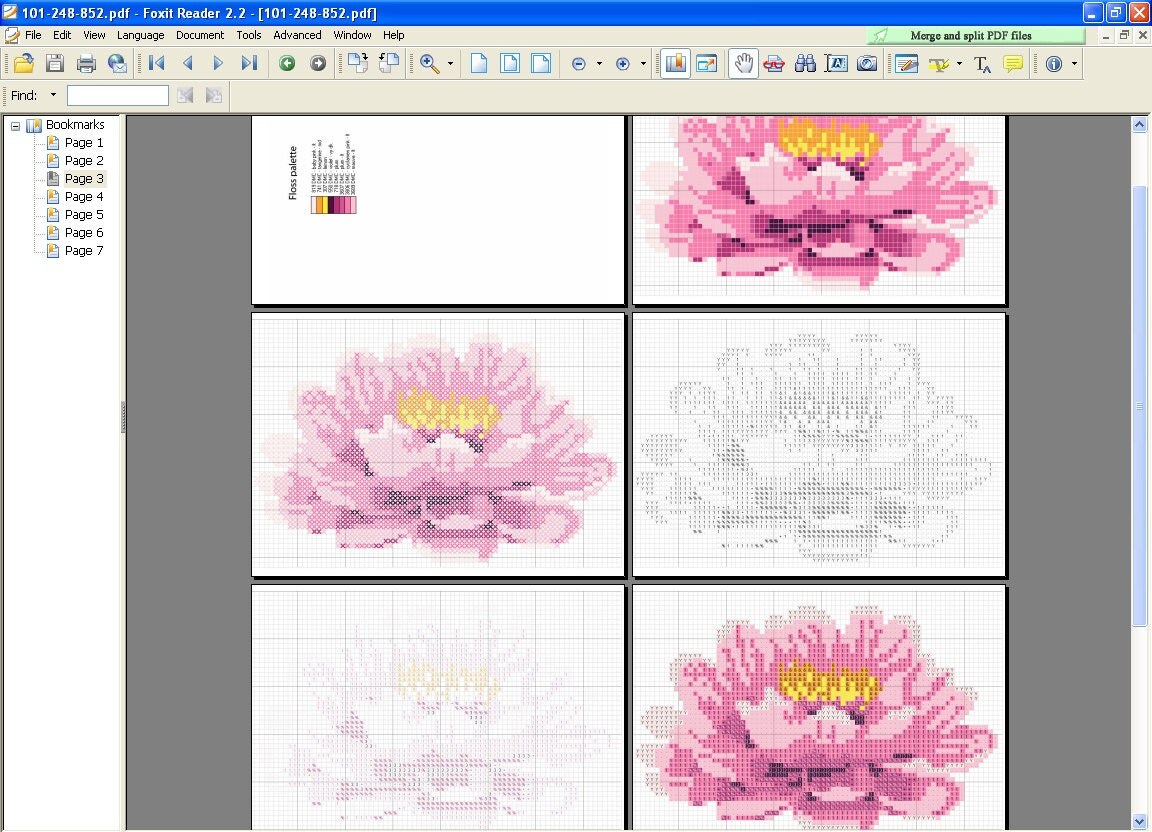 Lotus Flower PDF Downloadable Printable Cross by CrossStitchDiver