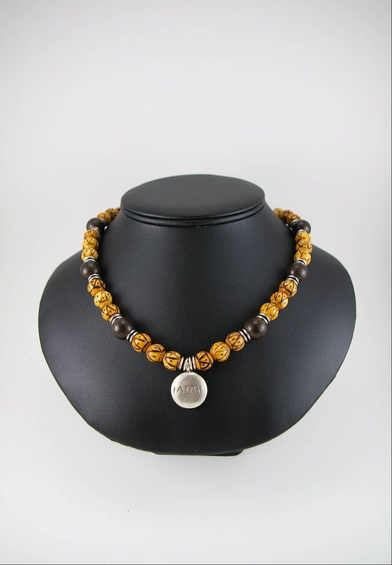 FREE SHIPPINGExotic wood and Rajasthani sterling silver mens