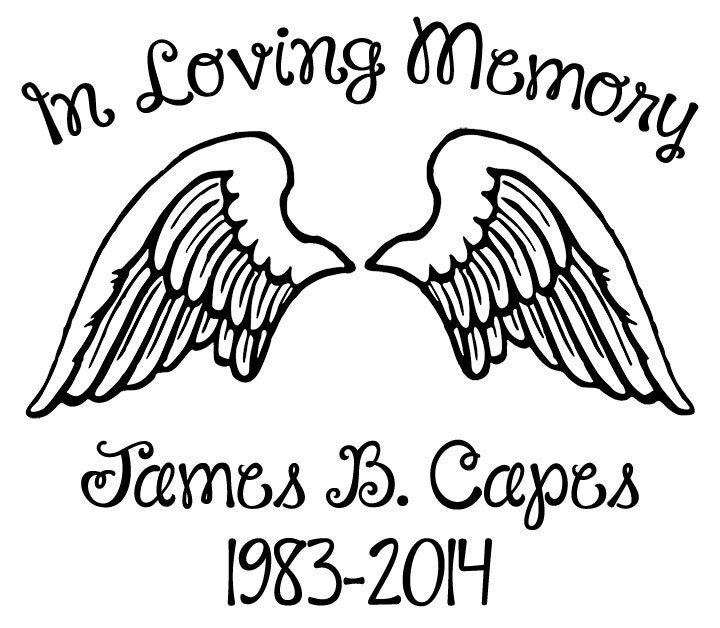 In Loving Memory Car Window Decal With Angel Wings Car