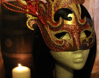 Items similar to Gold Butterfly Masquerade Venetian Mask - Masquerade ...