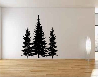 Items similar to Christmas Trees Vinyl Wall Art Decals Graphics Custom ...