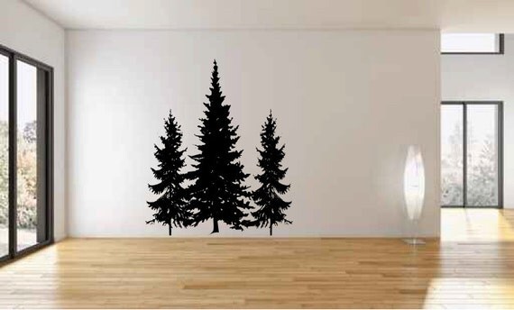 Pine Trees Vinyl Wall Decal Sticker By Luckylabradorsdecals