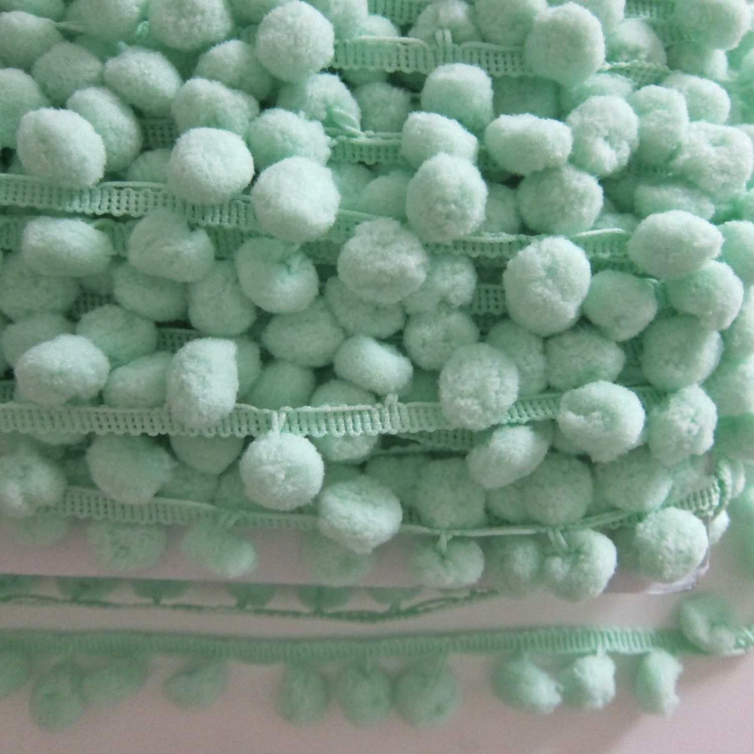 pom green mint pom trim trim Mint pompom AmadeusCoutureSupply pom by pom yard green