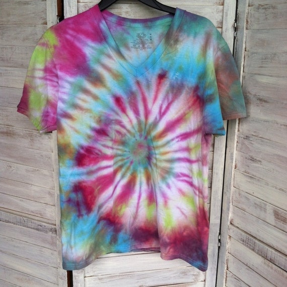 Medium men's tie dyed cotton tshirts by ThatColorfulLife on Etsy