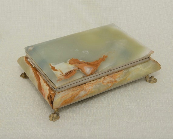 Vintage G.S.E. Ottone Garantito Italian Onyx Trinket by FrDecor