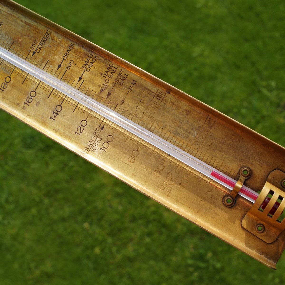 Vintage brass cooking thermometer temperature by UKAmobile on Etsy