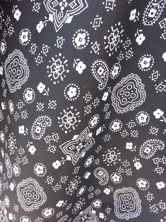 Black Bandana poly cotton fabric 58/59 wide by