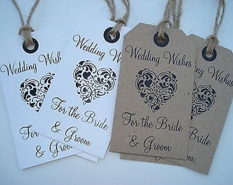 16 Vintage/Rustic/Shabby Chic style wedding wish tree tags