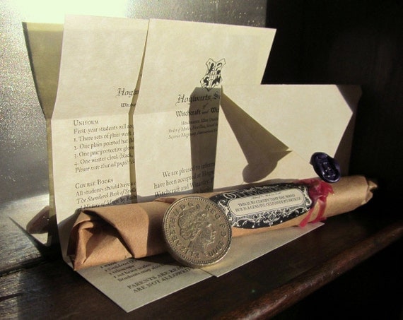 Mini Harry Potter Hogwarts Letter & Wand for American Girl 18" Doll Magic Miniature Witch Wizard Hermione Dumbledore Unique Stocking Stuffer