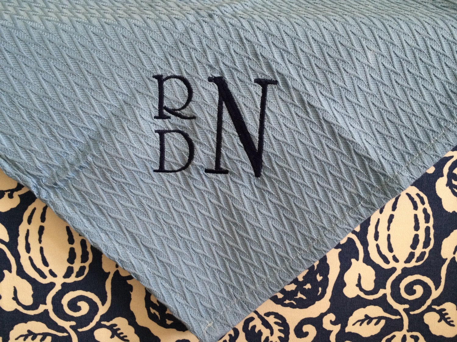 Organic Receiving Blanket Monogrammed by ThePinkWhaleMonogram