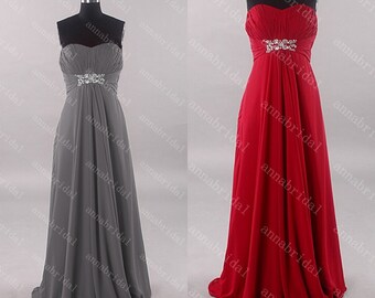 red and grey gown